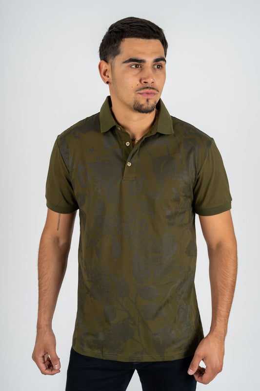 Men's Cotton Modern Fit Olive Polo