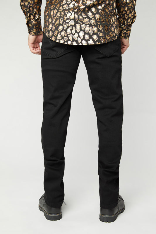 black slim stretch jean men pax platini detail