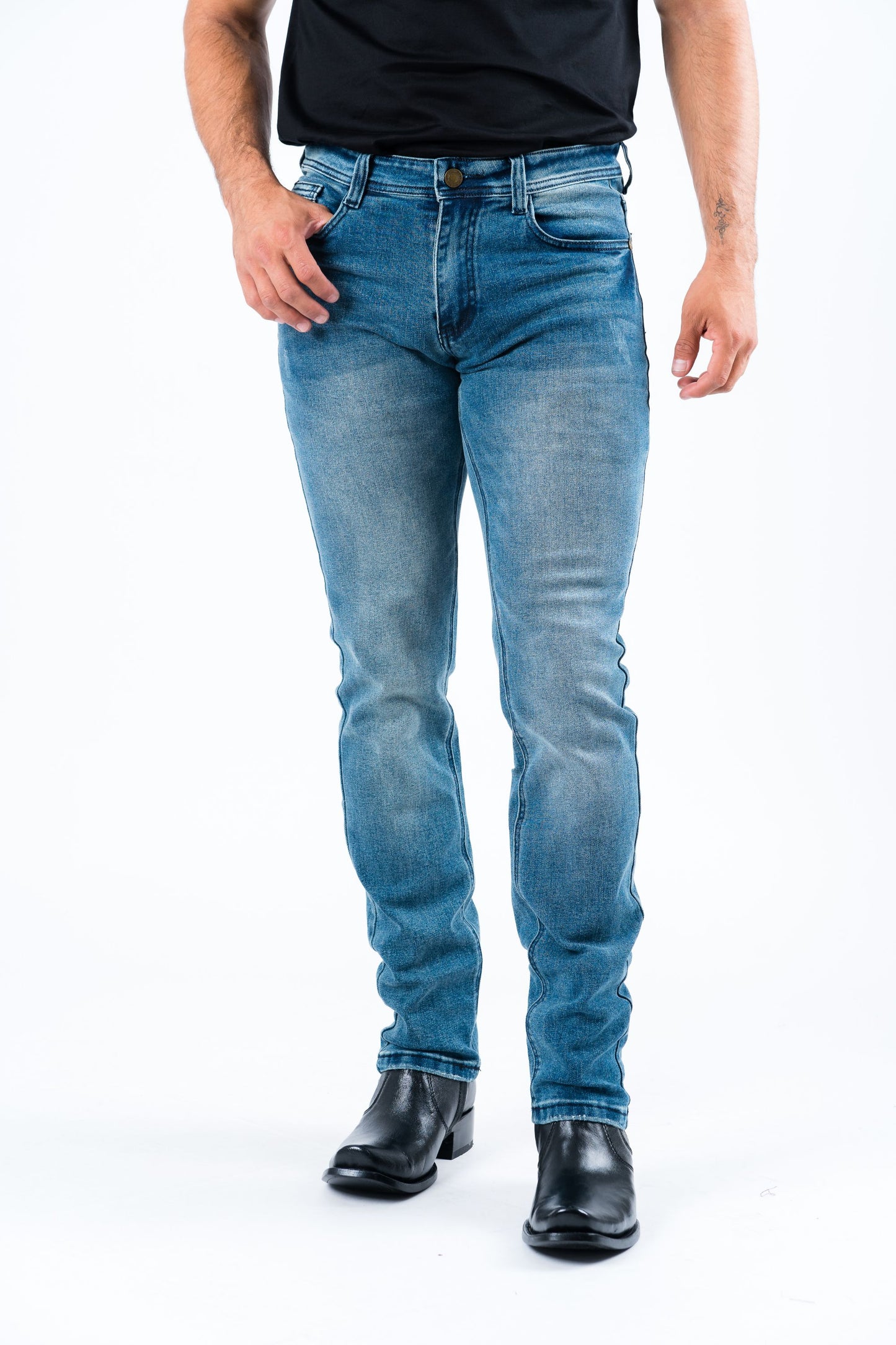 Pax Men's Dark Blue Slim Stretch Jeans