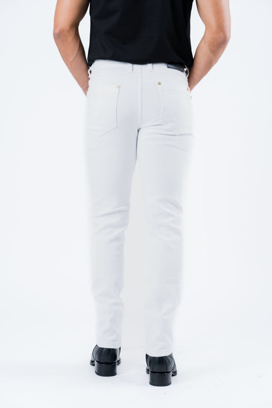 Pax Men's White Slim Stretch Jeans