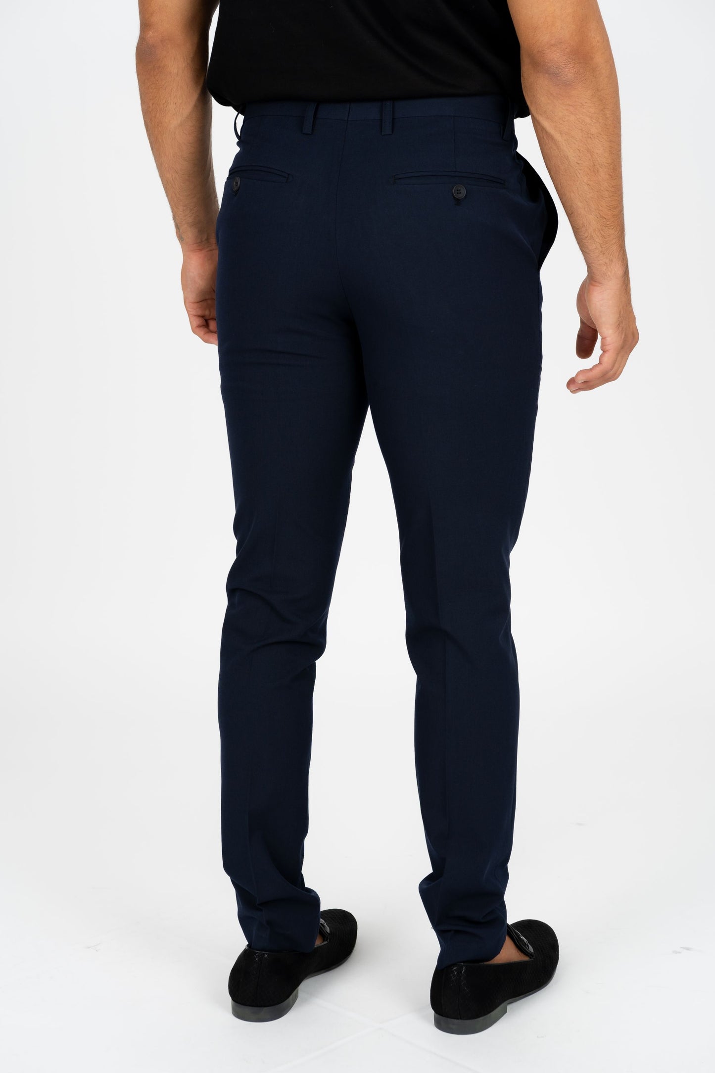 Heath Men's Navy Super Slim Dress Pants
