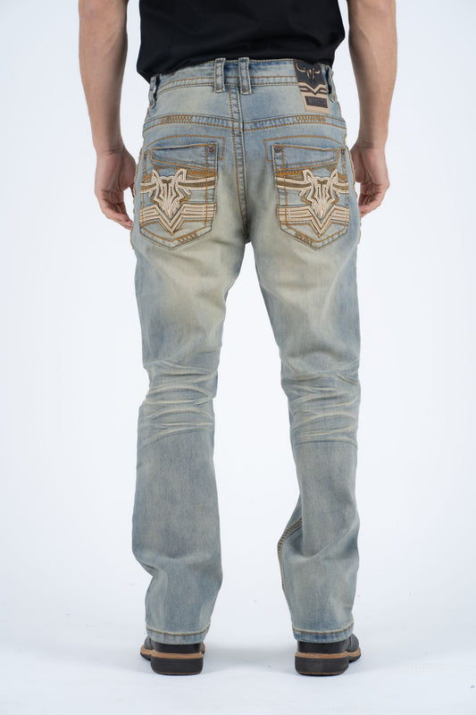 Holt Men's Blue Slim Boot Cut Jeans