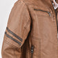 Kid's Camel Hooded Washed Biker Jacket with Fur Lining