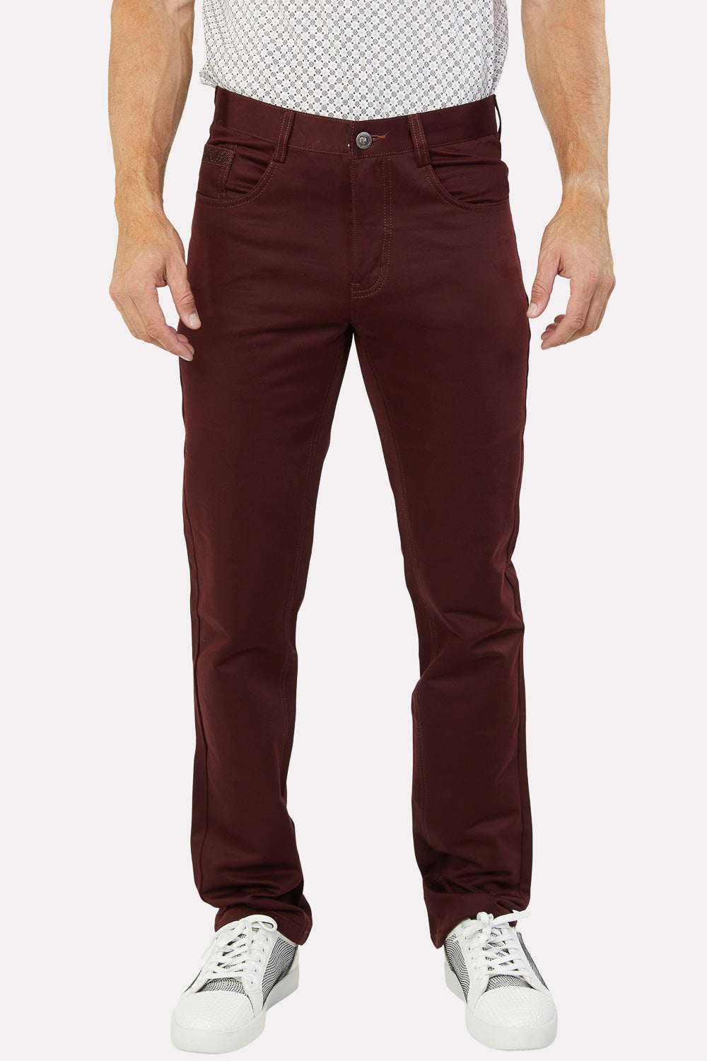Slade Men's Wine Relaxed Fit Stretch Pants