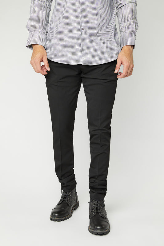 black slim dress pant men side platini