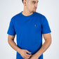 Mens Rooster Chest Embroidery Royal Blue T-shirt