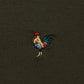 Mens Rooster Chest Embroidery Olive T-shirt