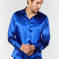 Men's Satin Royal Blue Dress Shirt