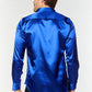 Men's Satin Royal Blue Dress Shirt