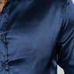 Men's Satin Navy Dress Shirt