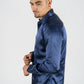 Men's Satin Navy Dress Shirt