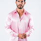 Men's Satin Pink Dress Shirt