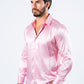 Men's Satin Pink Dress Shirt