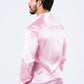 Men's Satin Pink Dress Shirt