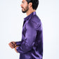 Men's Satin Purple Dress Shirt