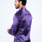 Men's Satin Purple Dress Shirt