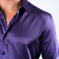Men's Satin Purple Dress Shirt