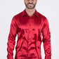 Men's Satin Red Dress Shirt