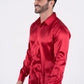 Men's Satin Red Dress Shirt