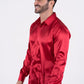 Men's Satin Red Dress Shirt