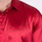 Men's Satin Red Dress Shirt