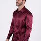Men's Satin Wine Dress Shirt