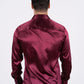 Men's Satin Wine Dress Shirt