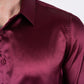 Men's Satin Wine Dress Shirt