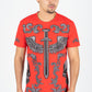Men's Cotton Orange Rhinestone T-shirt