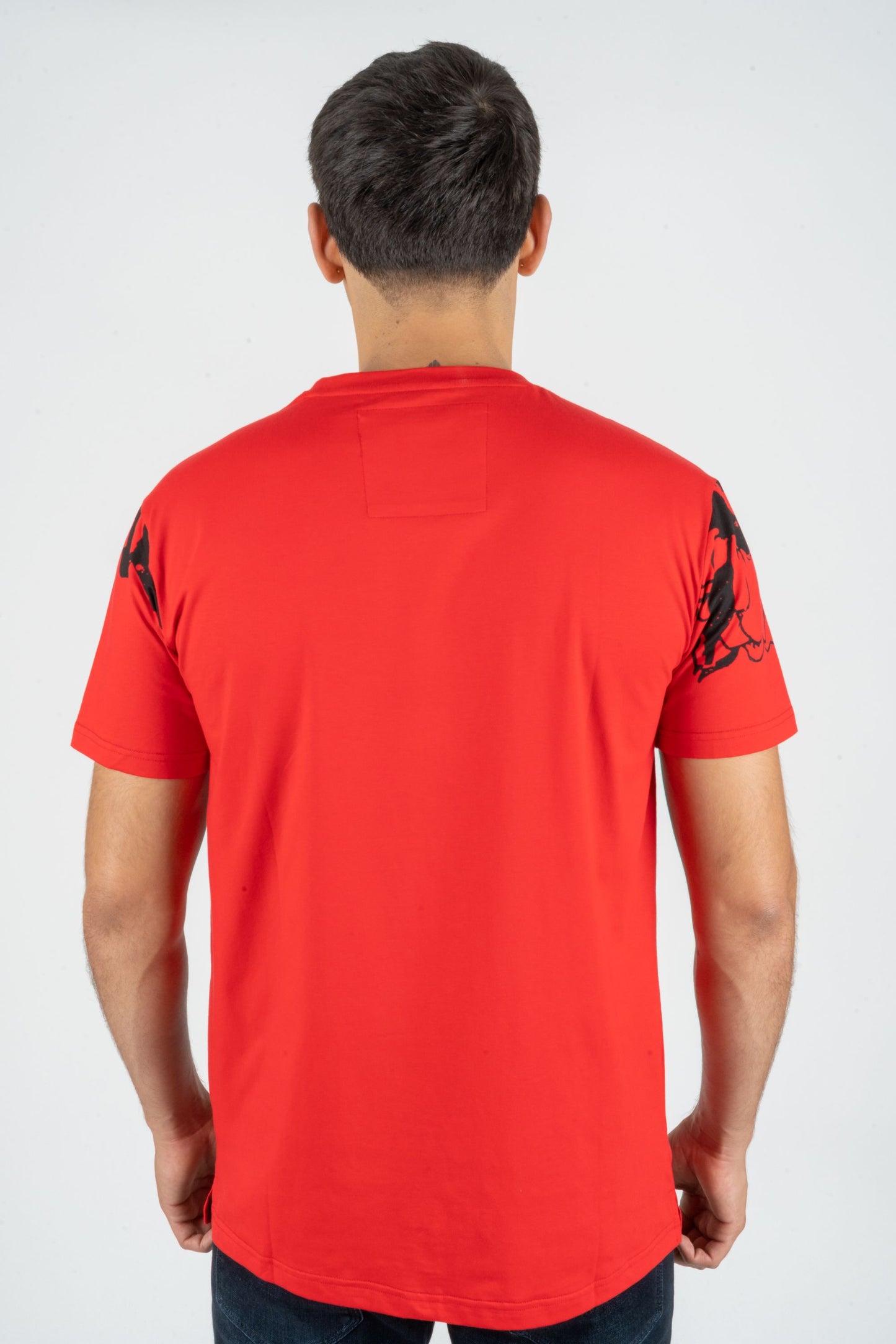 Men's Cotton Red Rhinestone T-shirt