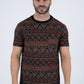 Men's Cotton Black Aztec Print T-shirt
