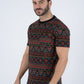Men's Cotton Black Aztec Print T-shirt