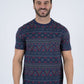 Men's Cotton Navy Aztec Print T-shirt