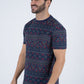 Men's Cotton Navy Aztec Print T-shirt