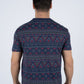 Men's Cotton Navy Aztec Print T-shirt