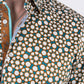 Small Print Satin Cotton/Spandex Long Sleeve Shirt