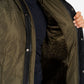 Men's Olive Padded Hooded Vest w/ Faux Fur Lining