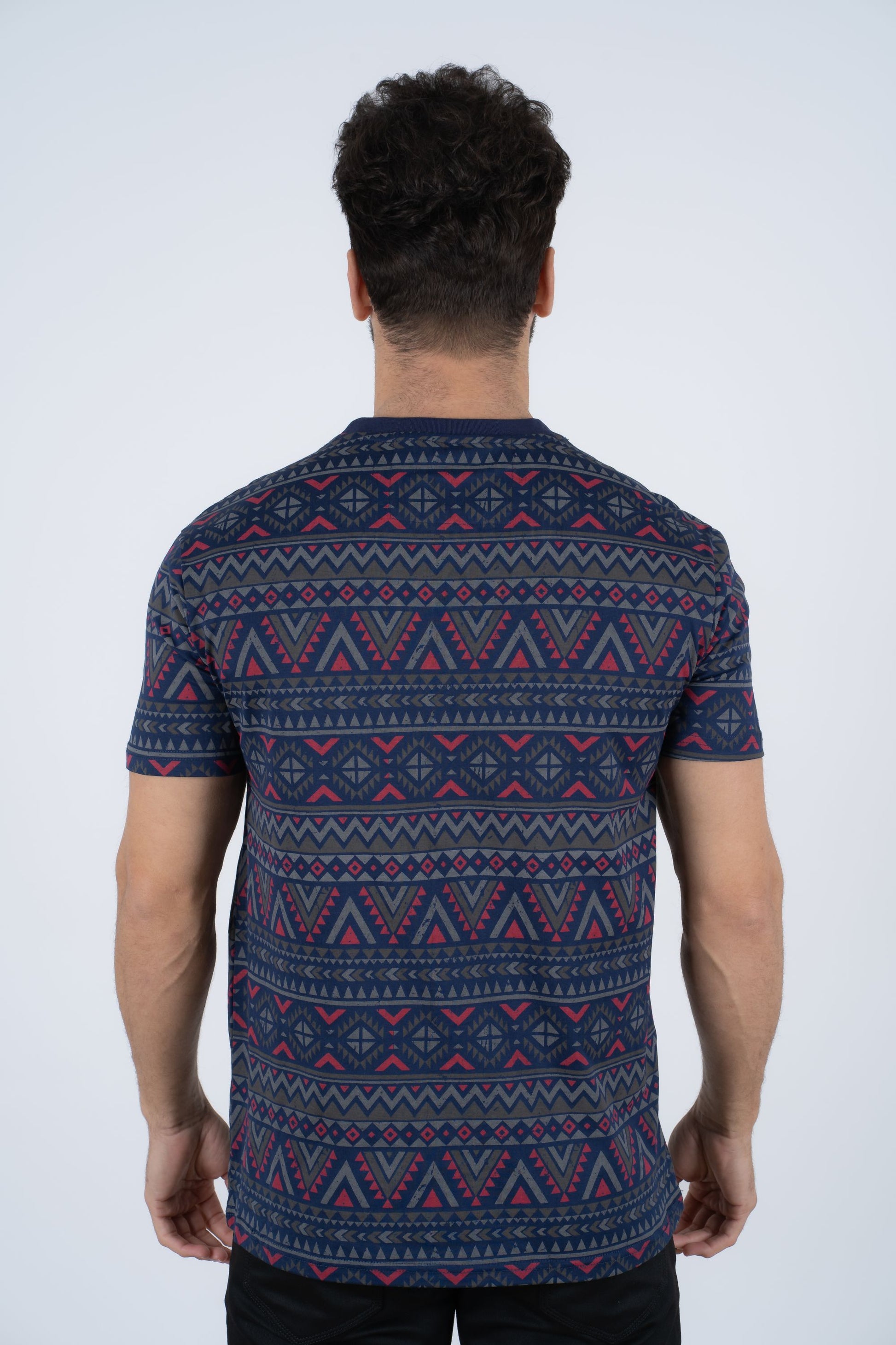 navy aztec print tee back platini