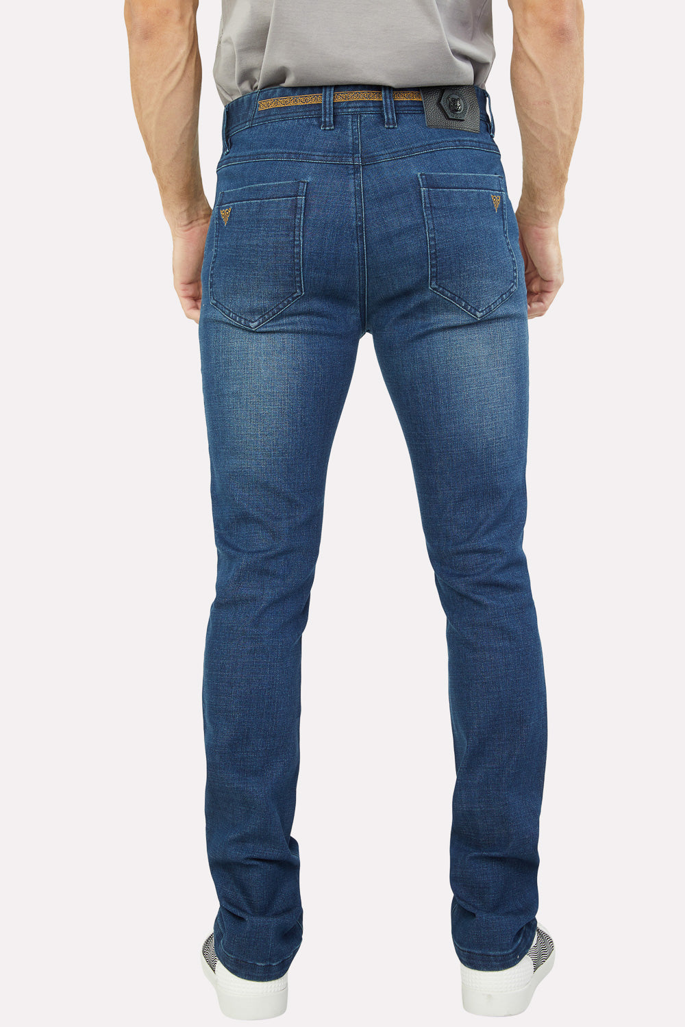 denim blue slim stretch jean men cruz platini back