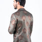 black woven print blazer men platini back