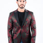 burgundy woven print blazer men platini front