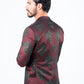 burgundy woven print blazer men platini back