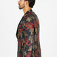 dark blue woven print blazer men platini side