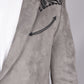embroidered gray suede blazer platini detail