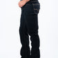 black boot cut jean men detail platini side
