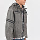 Hooded Biker Jacket kids platini side