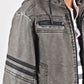 Hooded Biker Jacket kids platini close