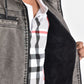 Hooded Biker Jacket kids platini detail
