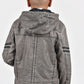 Hooded Biker Jacket kids platini back