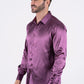 mauve satin long sleeve dress shirt platini